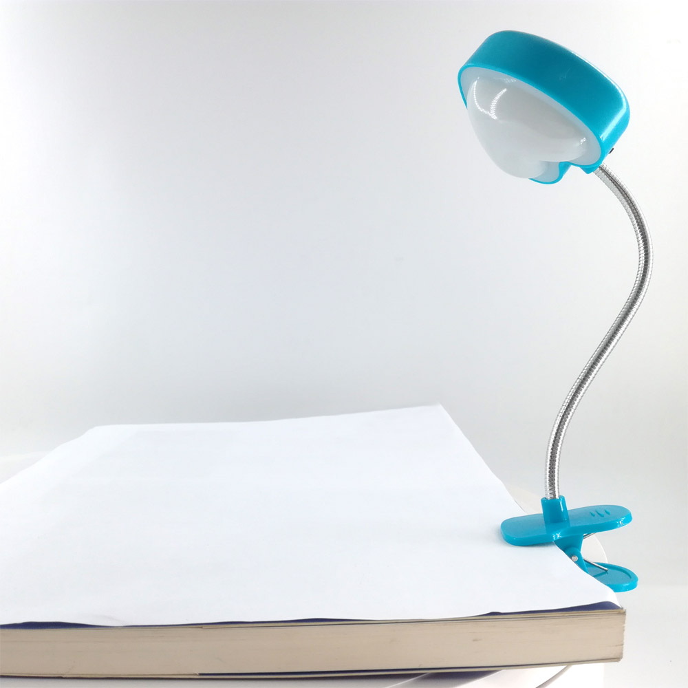 Portable Flexible White LED Clip Book Reading Lamp Black Book Light