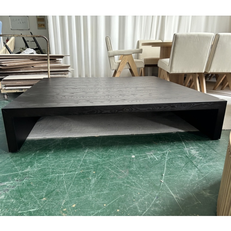 Ferly 2023 New Luxurious  Quality Multifunction Solid Wooden  Living Room Furniture Wood Dining Table Black Coffee Table