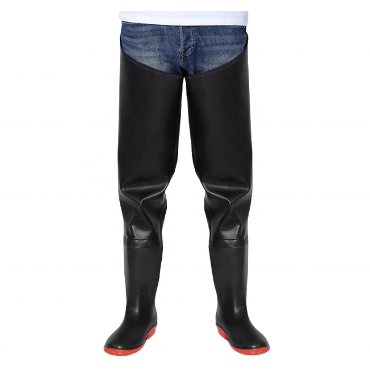 Unisex Waterproof Adjustable strap farm Work fisherman black lightweight Nylon PVC Hip Wading Boot Hip wader Boots for men women
