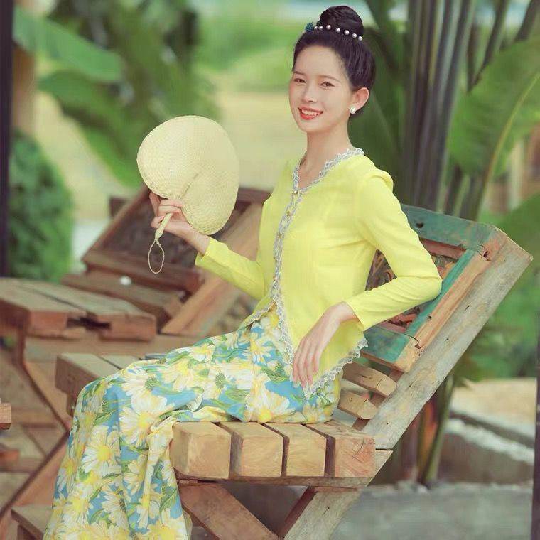 Китайская национальная одежда Dai, женская одежда Hmong, народное искусство, индивидуальный костюм для выступлений, одежда Юго-Восточной Азии, тайская одежда