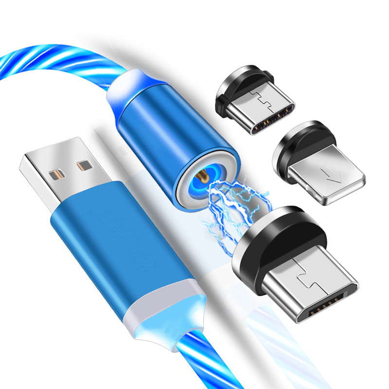 Лидер продаж, универсальный магнитный светящийся Usb-кабель Wik-YD 2 А 3 в 1 для быстрой зарядки Iphone, Samsung, Huawei