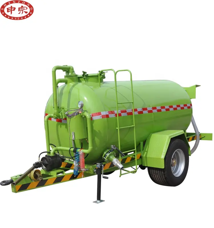 5000L waste liquid transport tanker sewage suction tank trailer with vacuum pump
