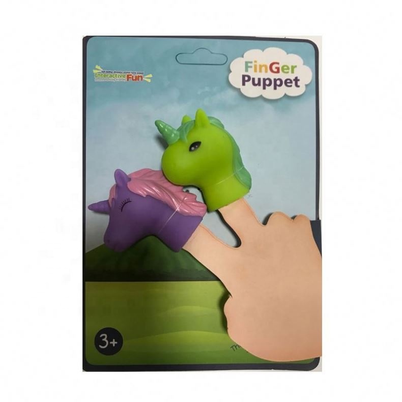 New Design Kids Funny Toy Animal Cartoon Soft Plastic Unicon Shape Children Vinyl Finger Puppets