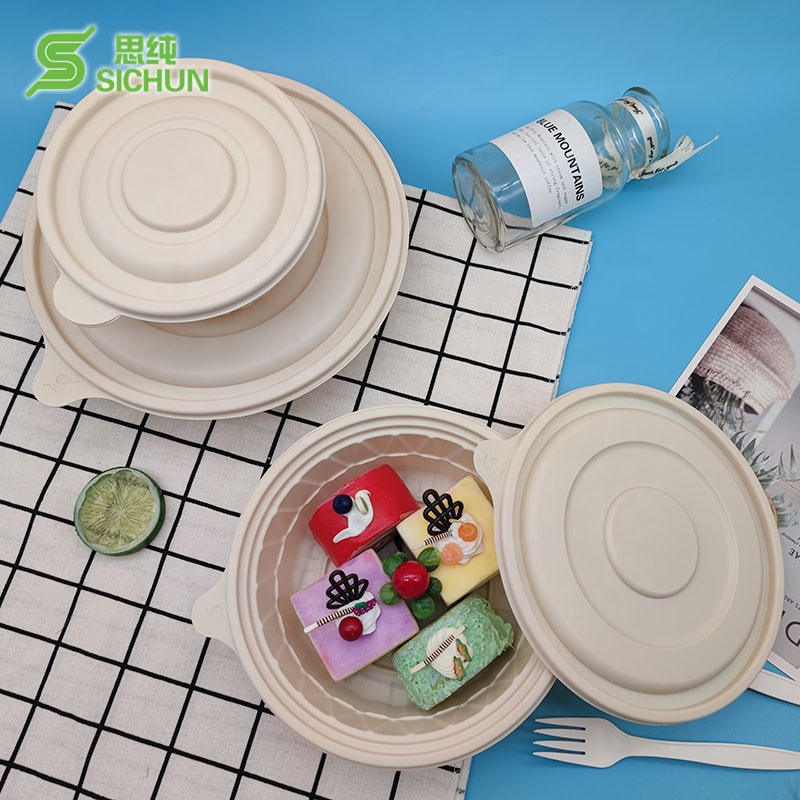 Eco Friendly Biodegradable Leak Proof Airtight Microwaveable Freezer Safe Takeaway Food Packaging Soup Bowls