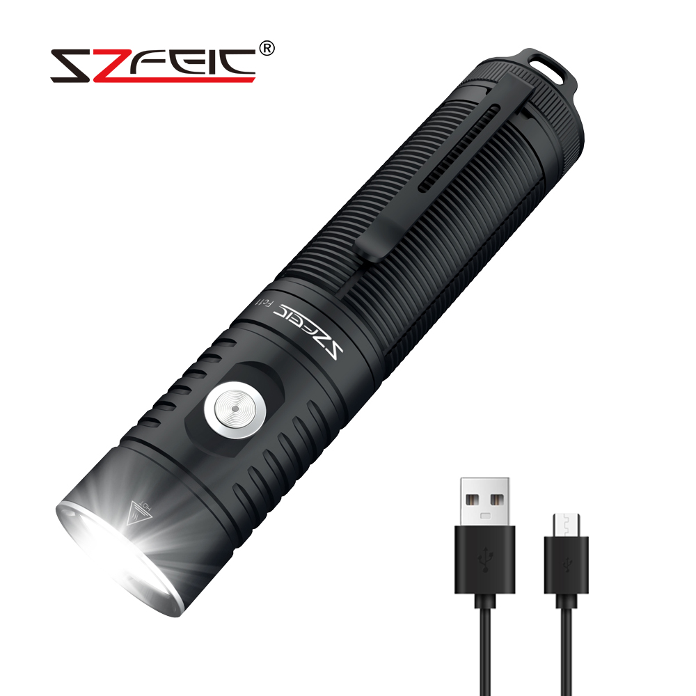 SZFEIC OEM 5 режимов портативные перезаряжаемые светодиодные карманные фонари 5000 мАч IP68 водонепроницаемые 1100 люмен Мощные Фонари