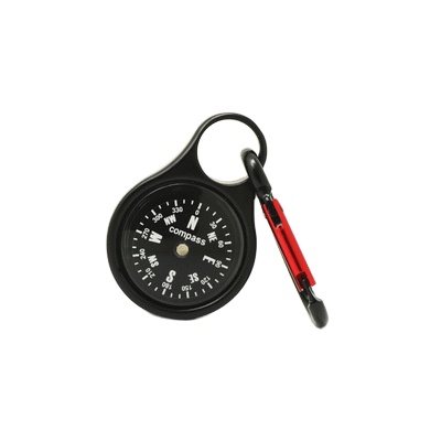 Mini Survival Compass with Carabiner Zinc Alloy Clip-on Direction Guide Keychain Holder Hook Emergency Kit Tools for Camping