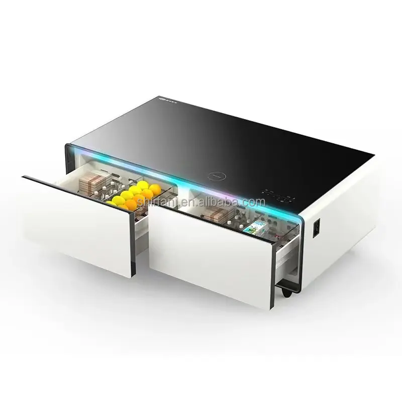 New design nordic smart coffee tea table fridge Modern coffee table with refrigerator