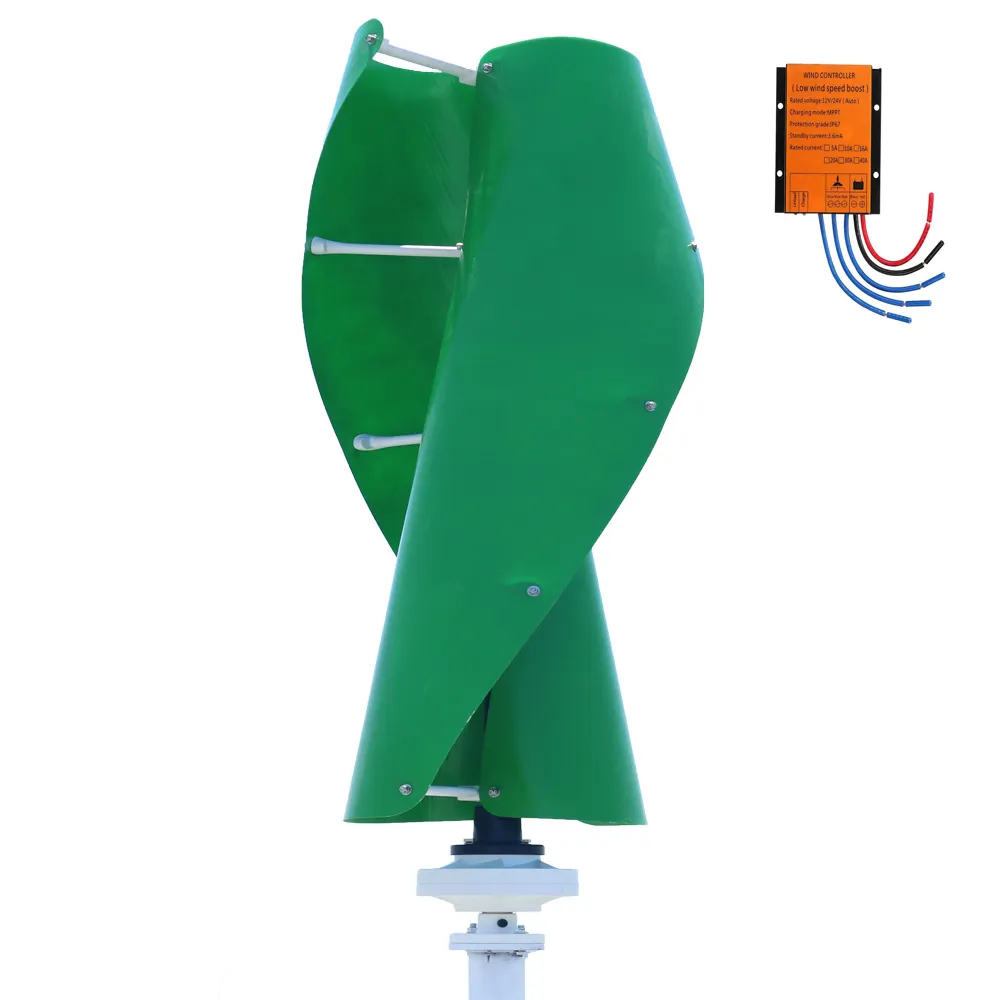 MAGLEV GENERATOR green white orange maglev wind generator 500w 12v24v vertical with MPPT low voltage boost controller with MPPT