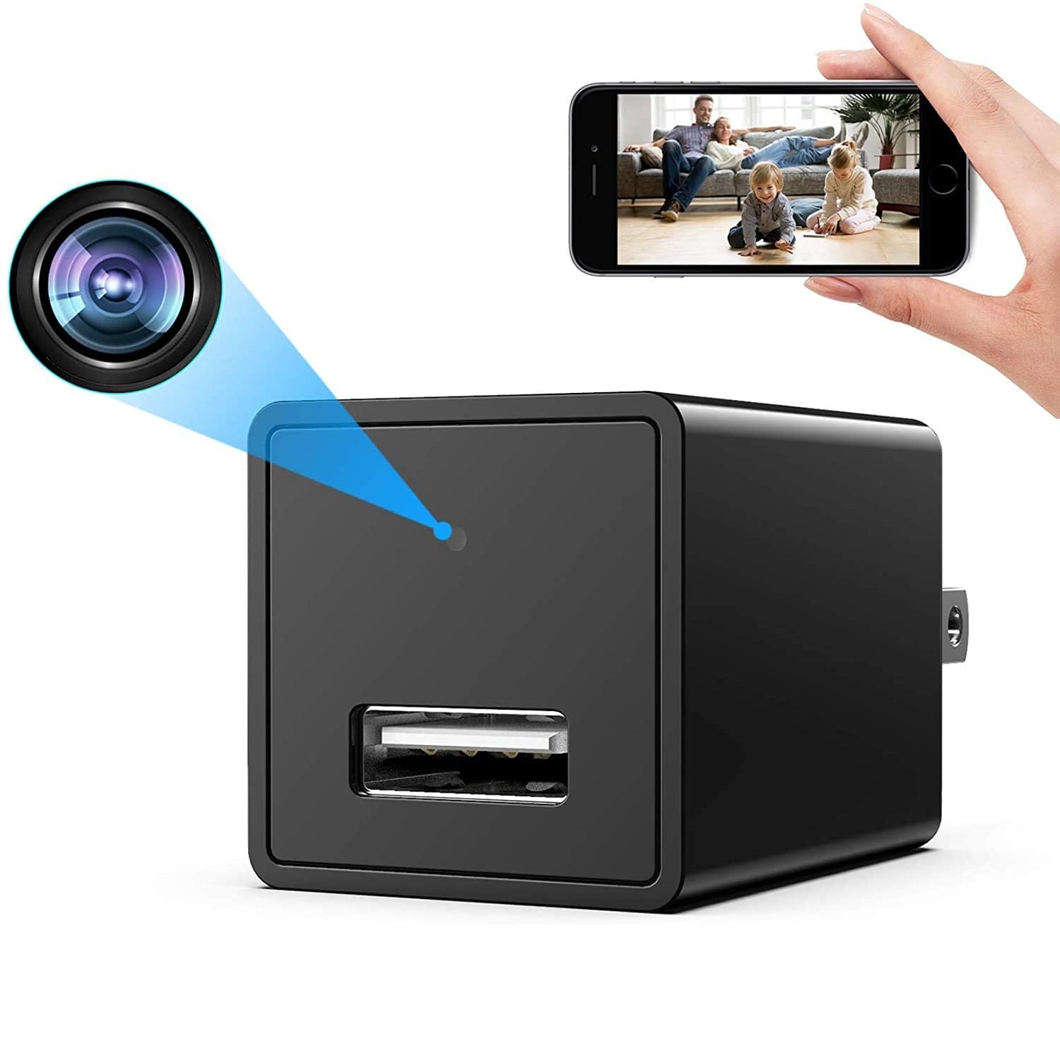 IP 1080P шпионская Wifi Мини Беспроводная Скрытая видеокамера с детектором движения SD карта циклическая запись USB настенное зарядное устройство камера
