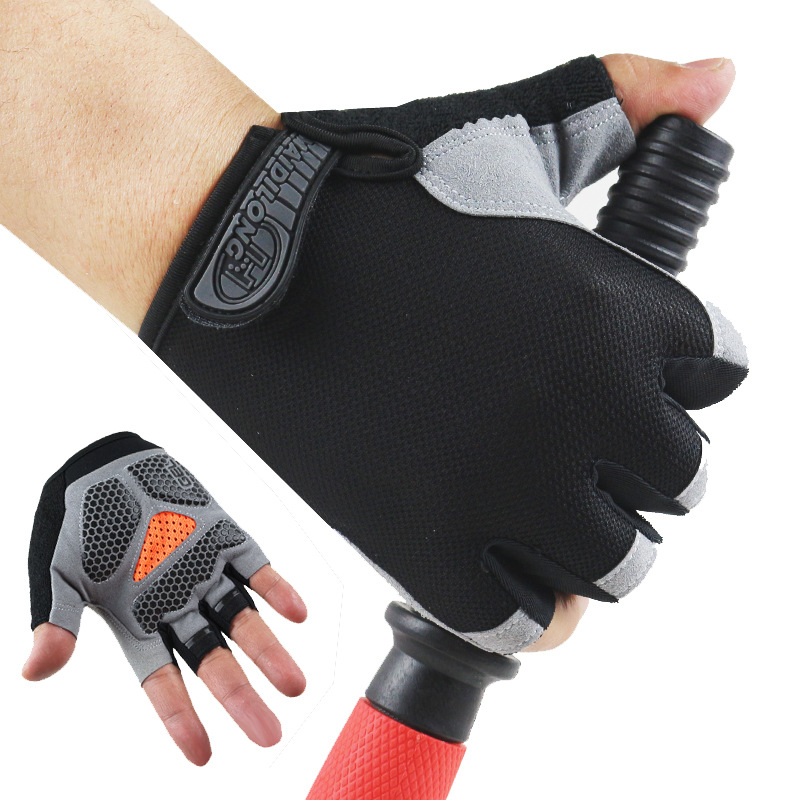 Silicone Anti-slip Anti-sweat Cycling Gloves Men Women Half Finger Gloves Breathable Anti-shock Sports Bike Bicycle Glove D40