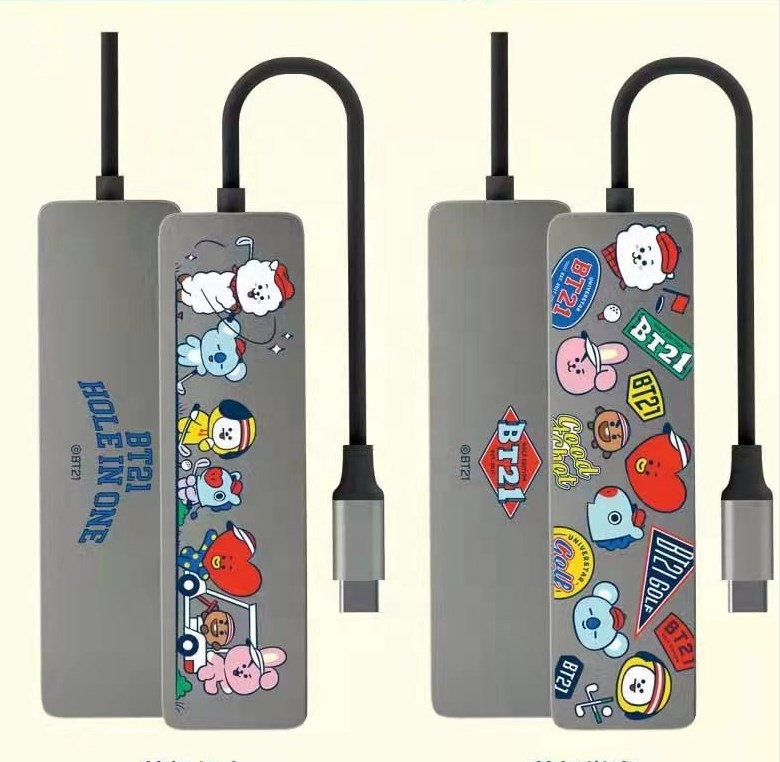 BT21 док-станция для TYPE-C удлинитель для головок BT21 чехол для ноутбука универсальный шесть-в-одном разделительная полоска кард-ридер конвертер