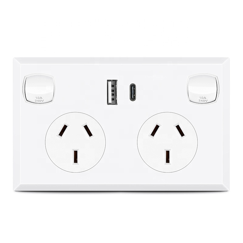 Универсальные удлинительные настенные розетки с Usb Aus розетками и переключателями с Usb
