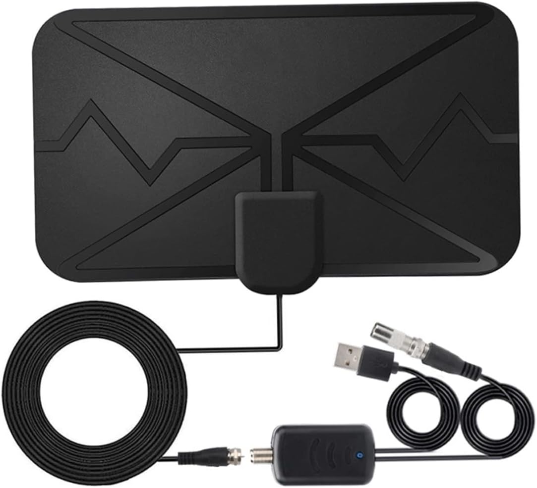 TV Digital Antenna Indoor Amplified Antennas for Local Channels Black tv Antenna for Digital
