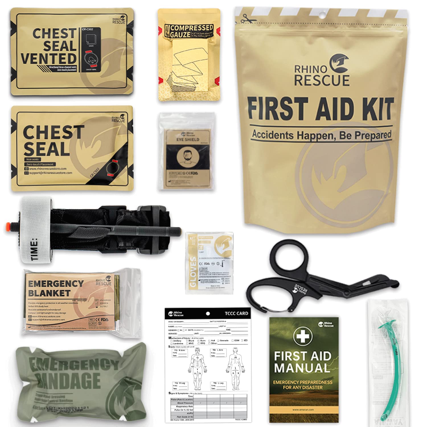 RHINO Rescue Branded First Aid Kit Emergency Kit Portable Tactical First Aid Products Medical Waist First Aid Kit Bag