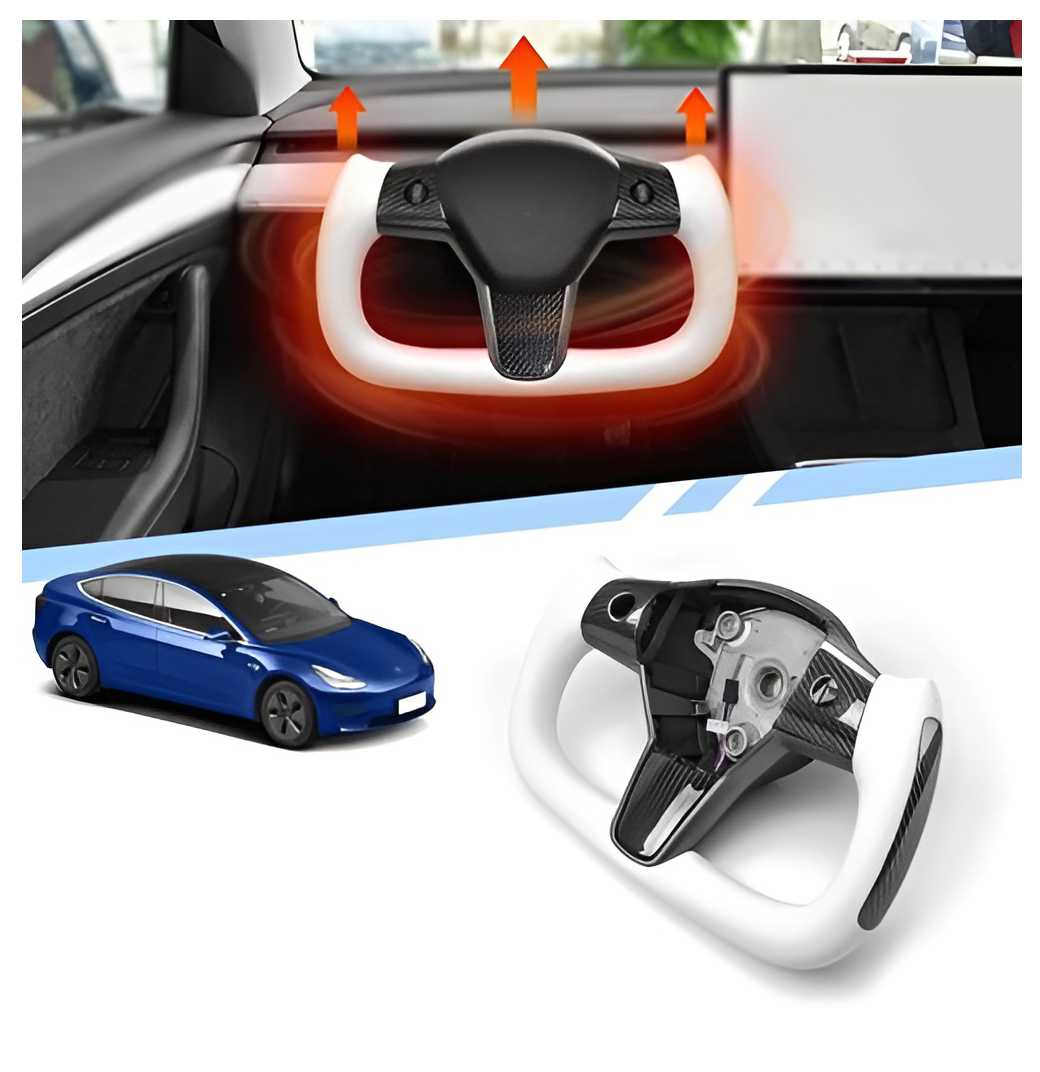 Квадратный Диск для рулевого колеса, подходит для Tesla Model 3 с подогревом белого цвета