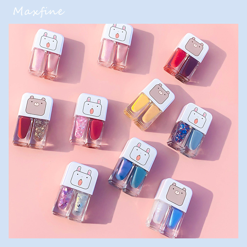 Новый лак для ногтей на водной основе Maxfine, набор для выпечки, стойкий и Быстросохнущий лак для ногтей без привкуса