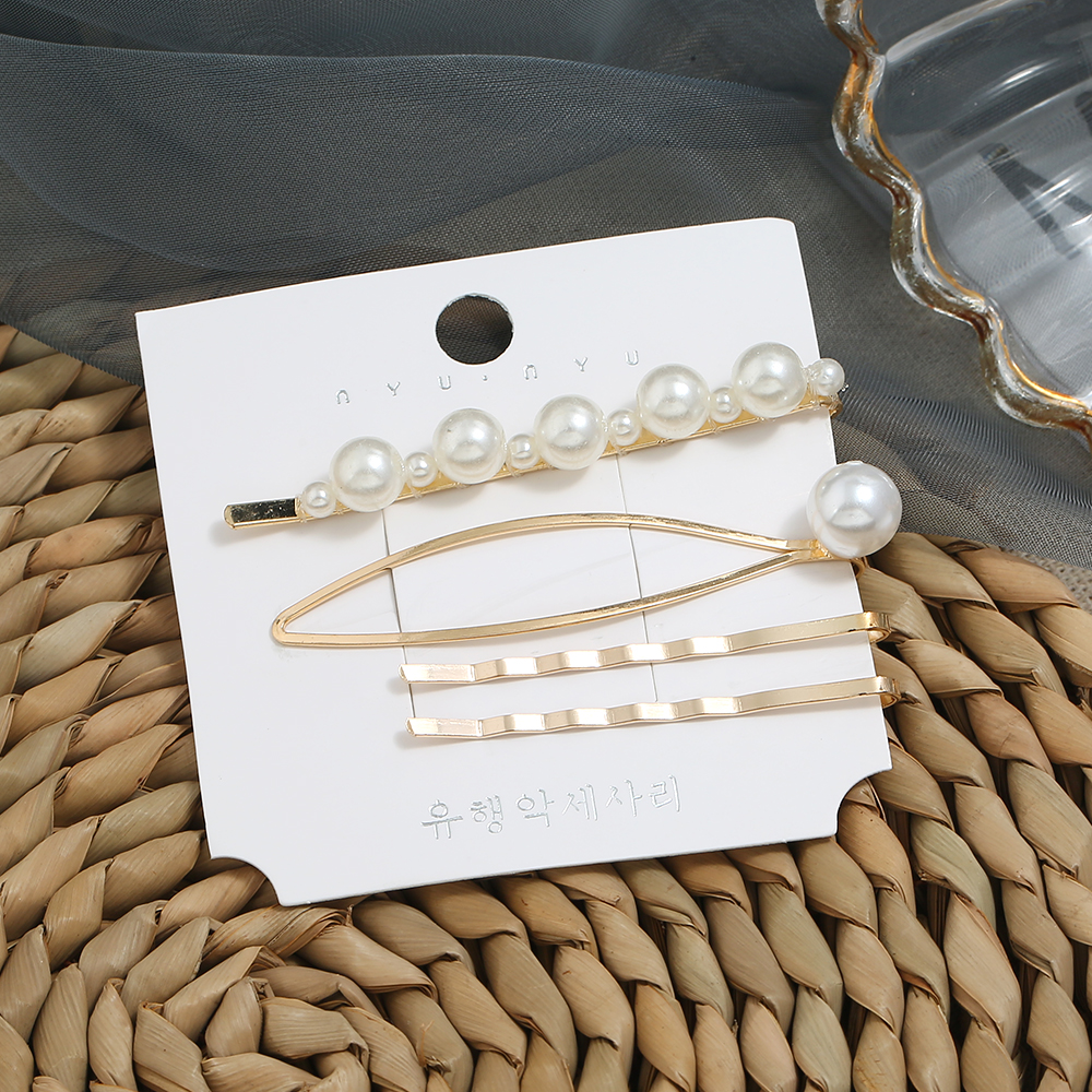 Fashion gold pearl korean hair clip accessories For Women wholesale N96241