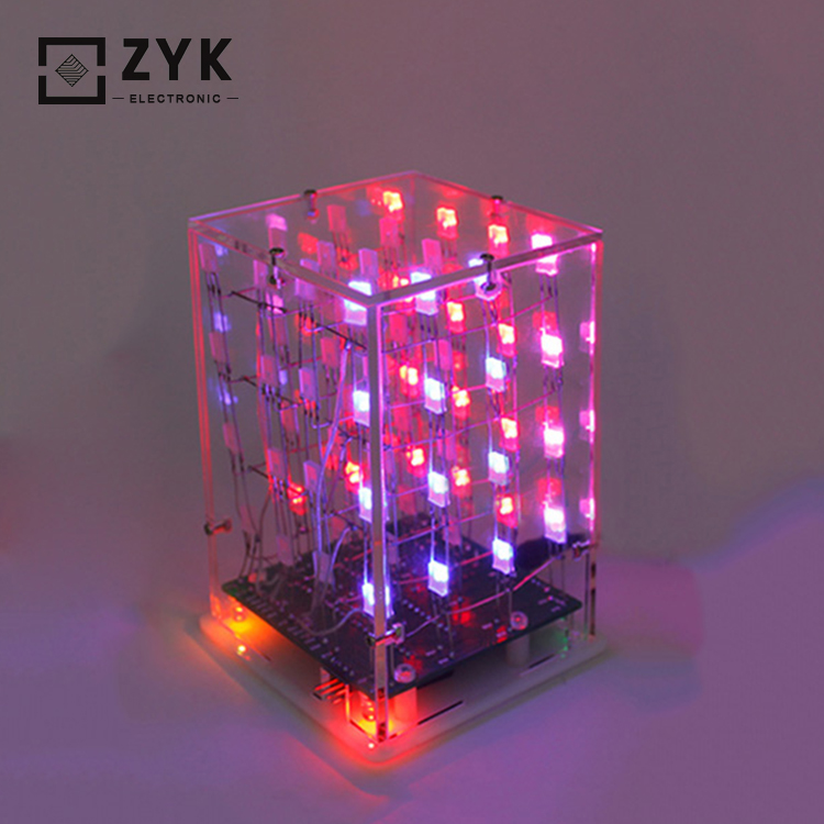 ZYK электронные наборы DIY 3D Кристальный куб светодиодная осветительная база DIY веселый комплект оптовая продажа