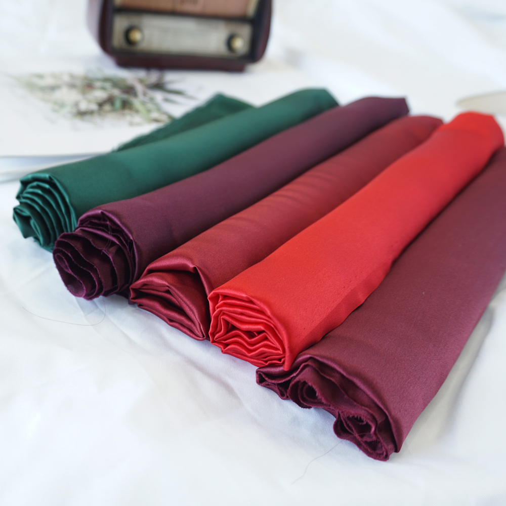 Wholesale solid color smooth soft 108cm width 19MM/22MM/25MM 100% Real Pure Silk Stretch Satin fabric