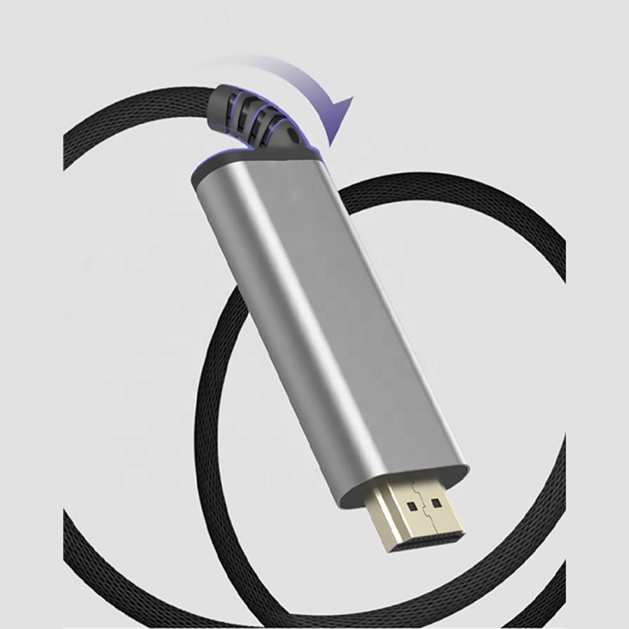 Заводская поставка 4K 60Hz Pd 100W HDMI-совместимая ткань 2,0 1,2 M 2M Быстрая зарядка 3,1 Type C к HDMI кабель