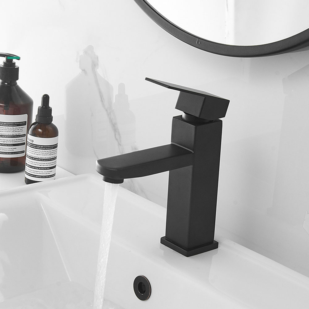 Low Price Factory Direct Sale Stainless Steel Bathroom Faucets Mixers Black Basin Faucet For Bathroom