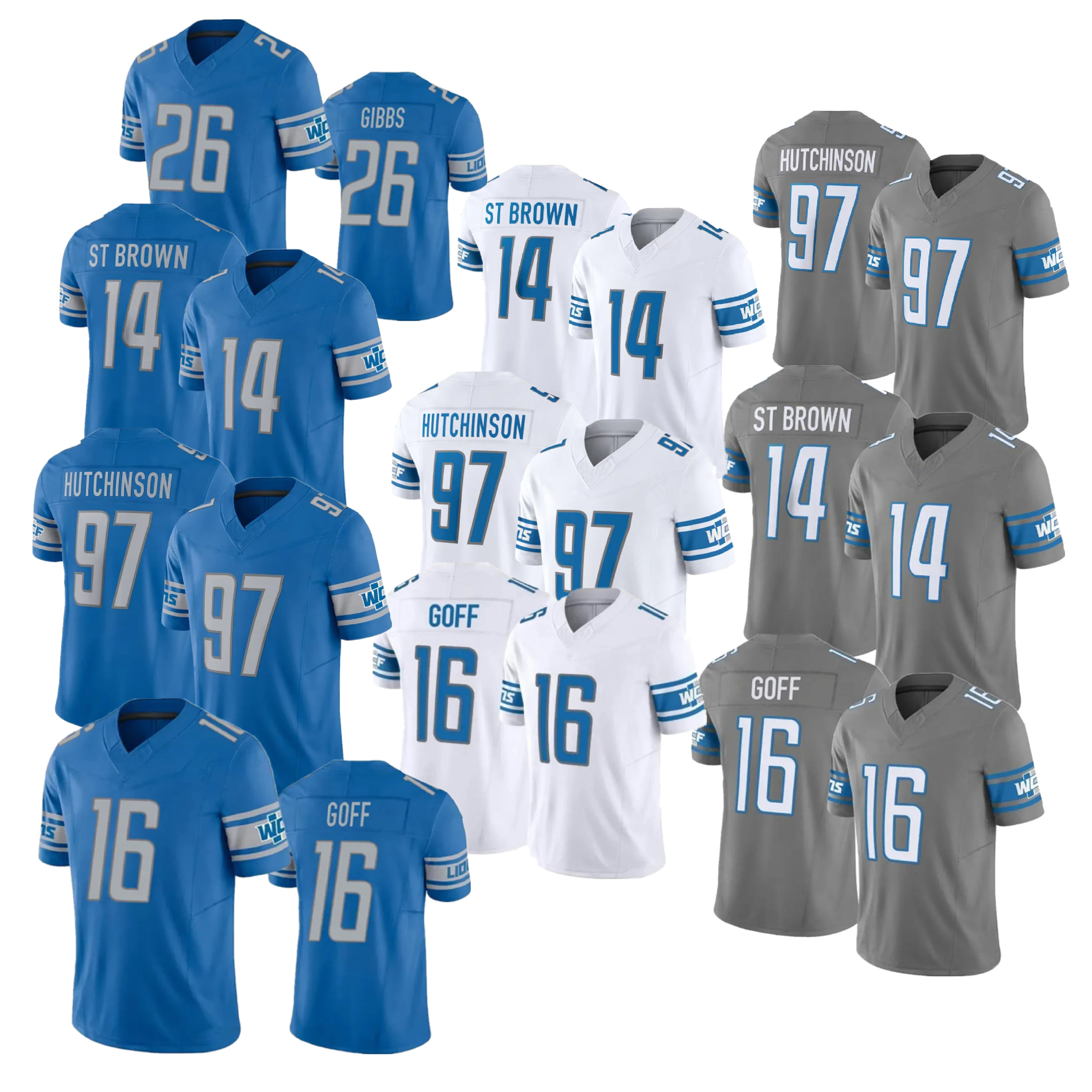 2024/25 NEW Men's Team Jerseys Custom American Football Shirts Stitched Embroidered Uniform Wear #97 #14 #26 #20 #58 #16