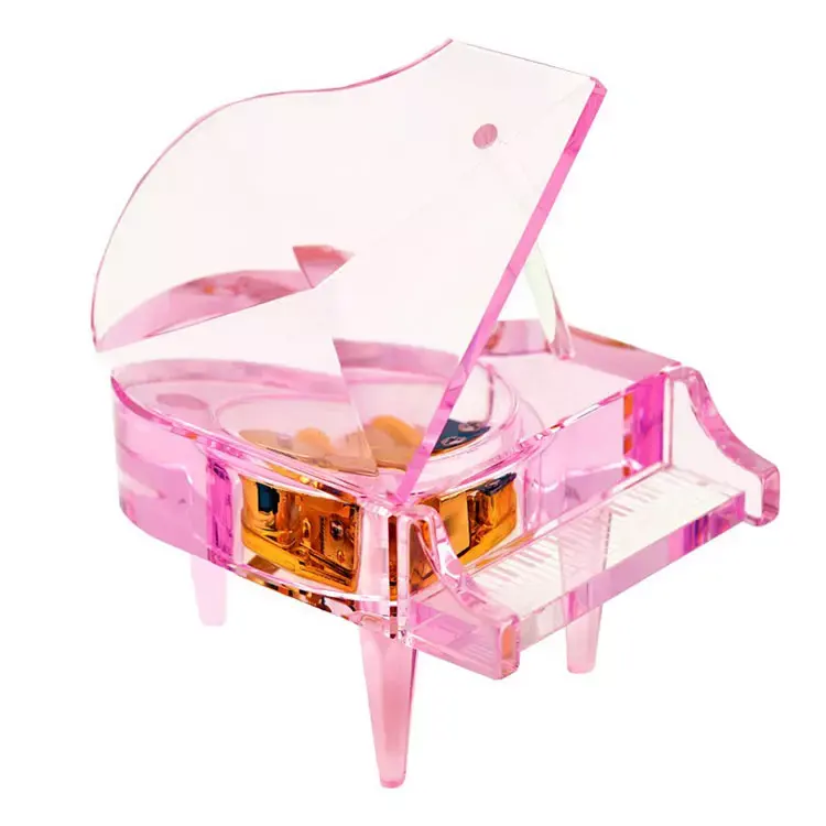 Ever Bright Craft Mini Movement Crystal Piano Music Box Decorated with Brilliant Cut Crystals Gifts