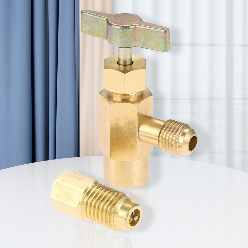 1pc 1/4 Thread Adapter R-134a Refrigerant Can Dispensing Bottle Tap Opener Valve + 25cm R134a Refrigerant Measuring Hose