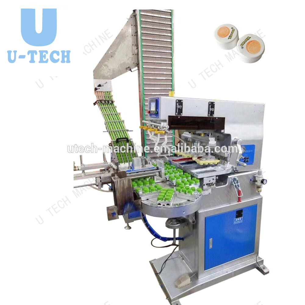 Full Automatic 4 color cap pad printing machine for bottle plastic cap printer