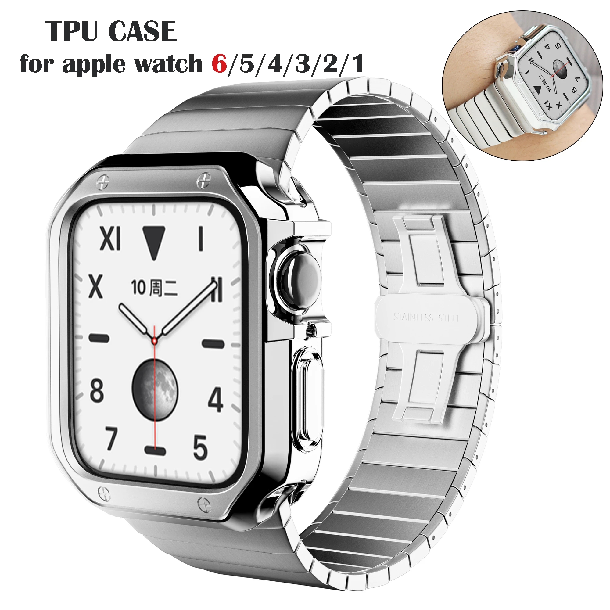 Модный силиконовый резиновый защитный чехол из ТПУ для часов Apple watch, прозрачная рамка, чехол для экрана