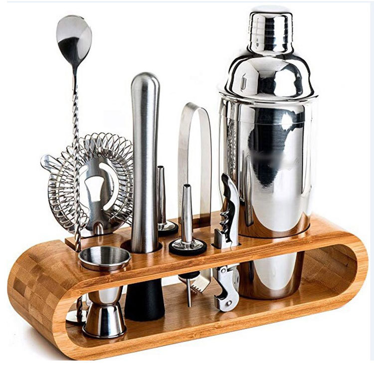 Professional Barware Tools Stainless Steel Shaker Bar Tools Cocktail Set Bartender Kit with All Bar Accessories