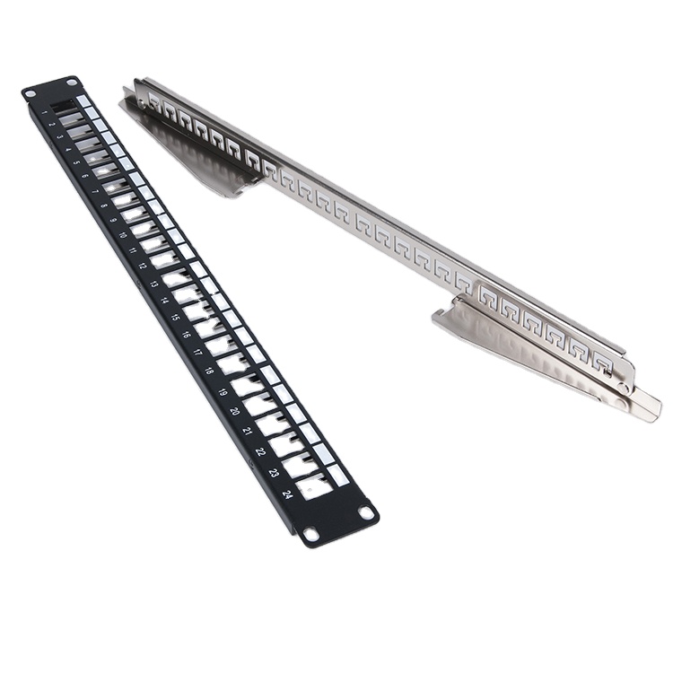 DG-PP006 стальная заготовка выгрузки/загружены с keystone jack RJ45 Cat.6A/ Cat.6/ Cat.5e STP/UTP сетевой коммутатор с 24 портами 1U патч-панель 19 дюймов