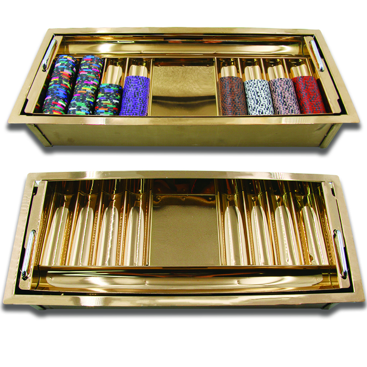 Casino Acrylic Black Table Accessories Poker Chip Holder With Double Lock Trolley For Casino