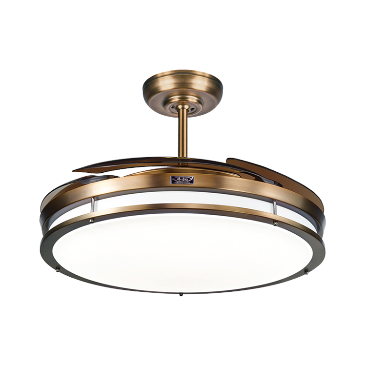 42 inch invisible dc decorative modern simple style remote control fan lamp LED ceiling fan with light led