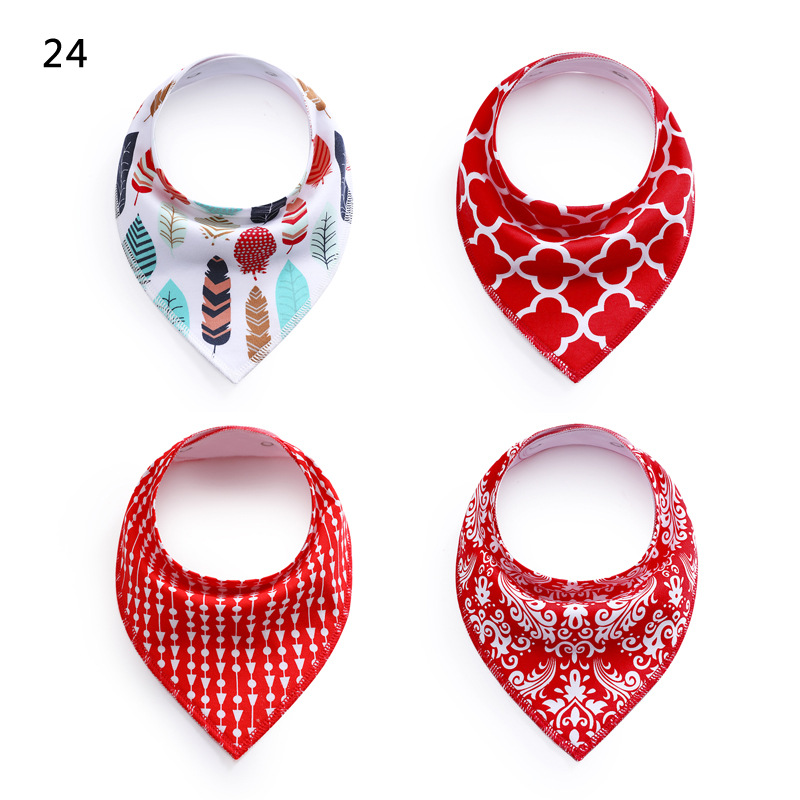 Baby Cute Bibs Bib Design 4 Pcs Extra Soft Natural Cotton Drool For Drooling Triangle Bandana In Stock
