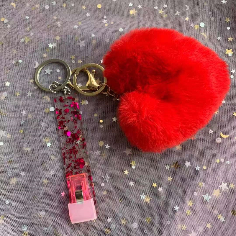 China Manufacturer Wholesale Acrylic Material Card Puller Custom Credit Card Grabber Keychain with clip For Long Nails