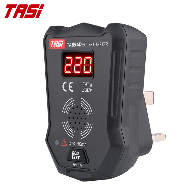 TASI TA894D 175V~250V Voltage Tester Voice RCD GFCI Tester UK Plug British Wall Socket Tester