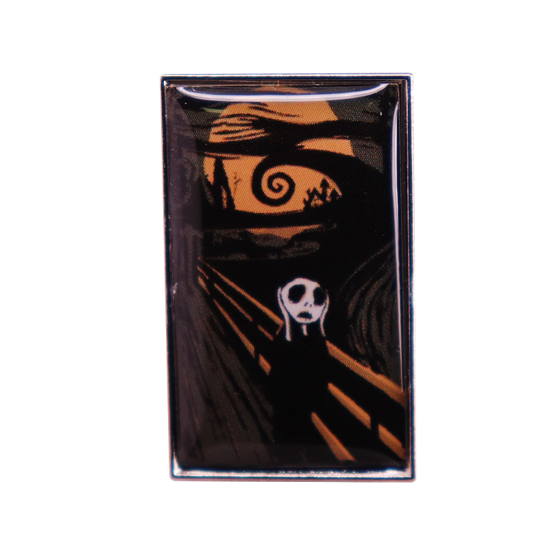 The Scream by Edvard Munch Enamel Pin SKELLINGT0N FROM THE NIGHTMARE CHRISTMAS Badge
