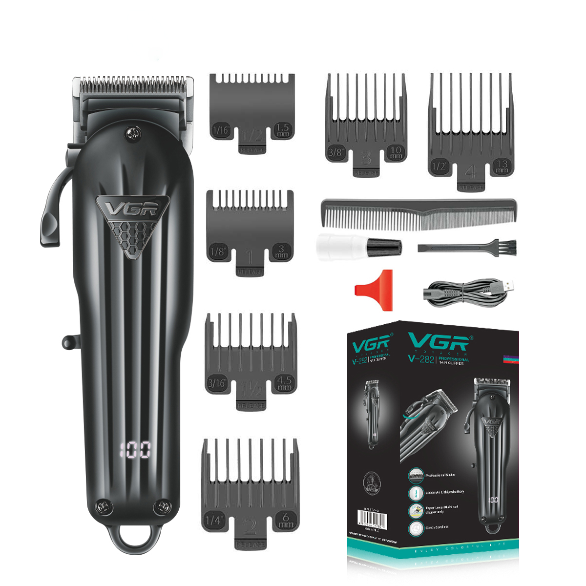 2000mAh Electric Rechargeable Switch Blade Ceramic Hair Trimmer With Adjustable Length