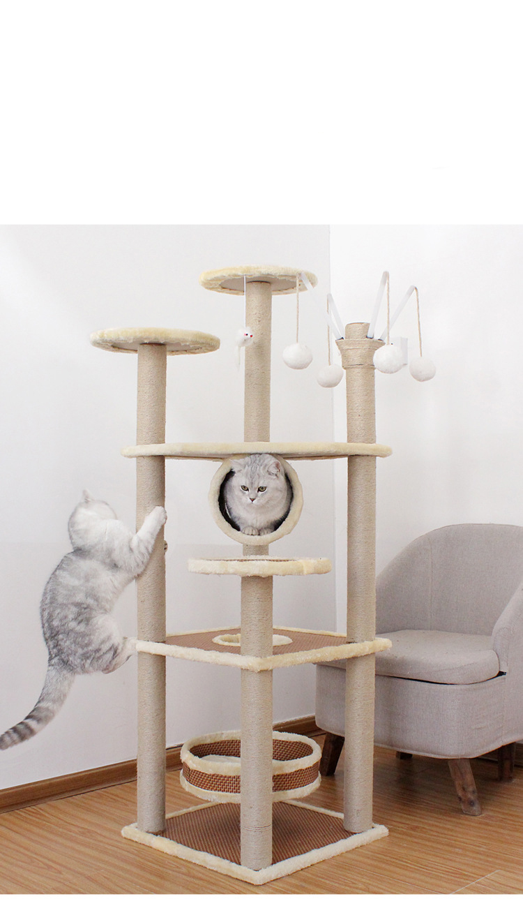 Wholesale high quality cat tree cat pet play house with scratches cat tree tower wooden