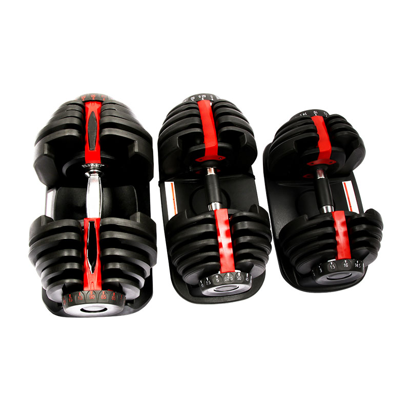 2021 new product adjustable dumbbells, quickly adjust 12 levels of weight suitable for strength training