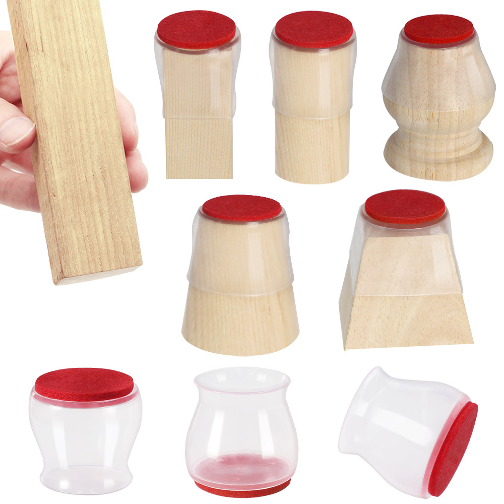 Chair Transparent Red Slip Leg Coverings Protect Floor Furniture Pads Feet Socks Cover Silicone Chair Leg Caps