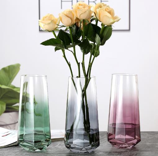 High quality colored crystal flower vases wedding glass vese