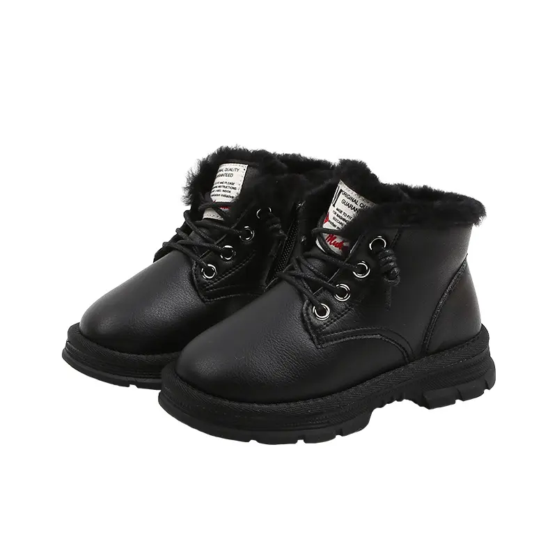 2021 Custom Wholesale Winter Snow Boots Plus Velvet Thickening Soft Pu Non-slip Warm Kids Shoes