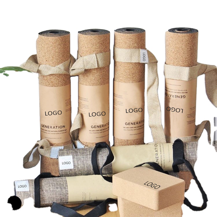 Position Line Printed Matt Travel Fitness Cork 6mm Tpe Eco Friendly Yoga Mat