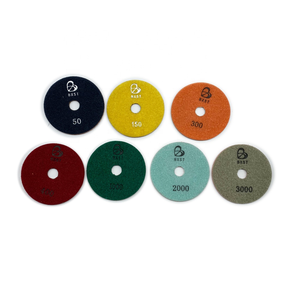 BAIXIN 8mm Wet Flexible Round Resin Bonded Polishing Pads for Granite Marble Quartz Ceramic Porcelain