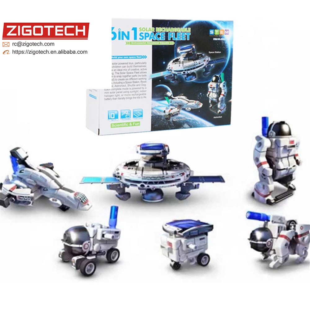 Juguete Education Diy Assemble Stem Space Exploration Fleet Robor Solar Toy 6 in 1