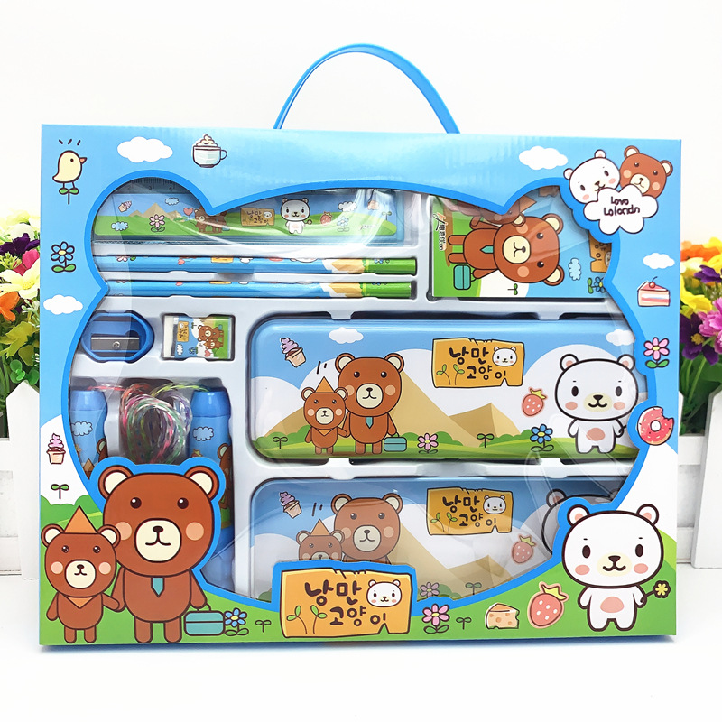 Spot wholesale school gifts creative school supplies cartoon stationery set for primary school students