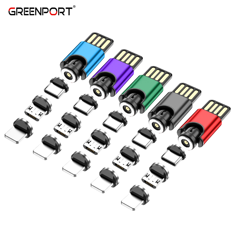 Newest design magnetic charger cable 540 rotating magnetic phone charger cable with right angle compatible all smartphones