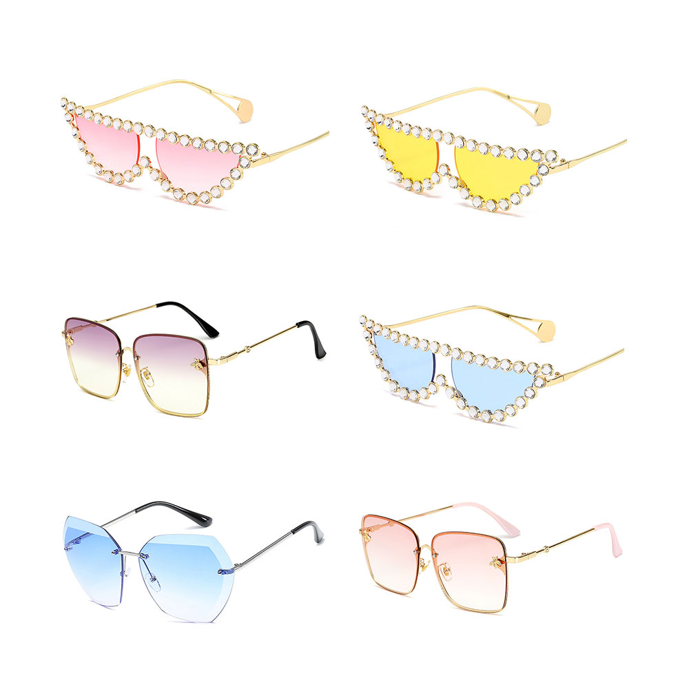 Wholesale custom 2020 luxury high quality newest fashion polarized oversized women bamboo rimless square shades sunglasses men